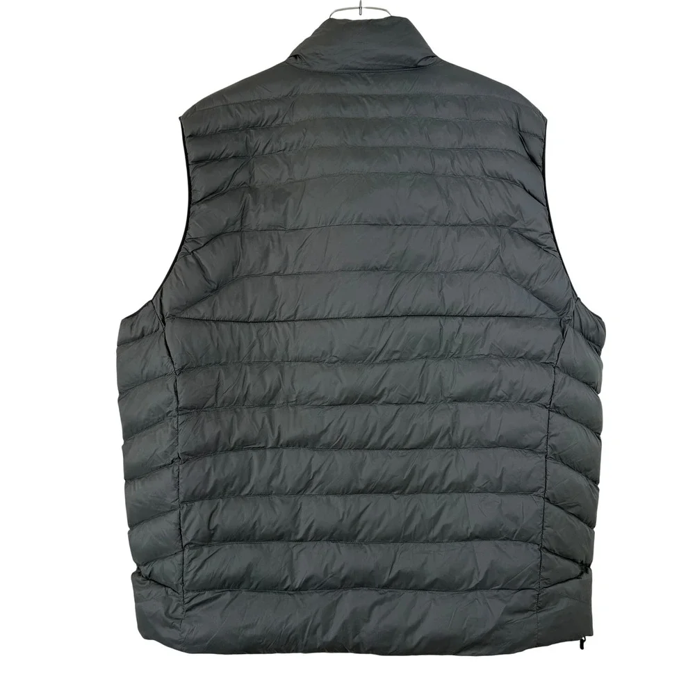 Polo Ralph Lauren Men XXL Gray Quilted Puffer Vest Full Zip Mock Neck Pony Logo‎